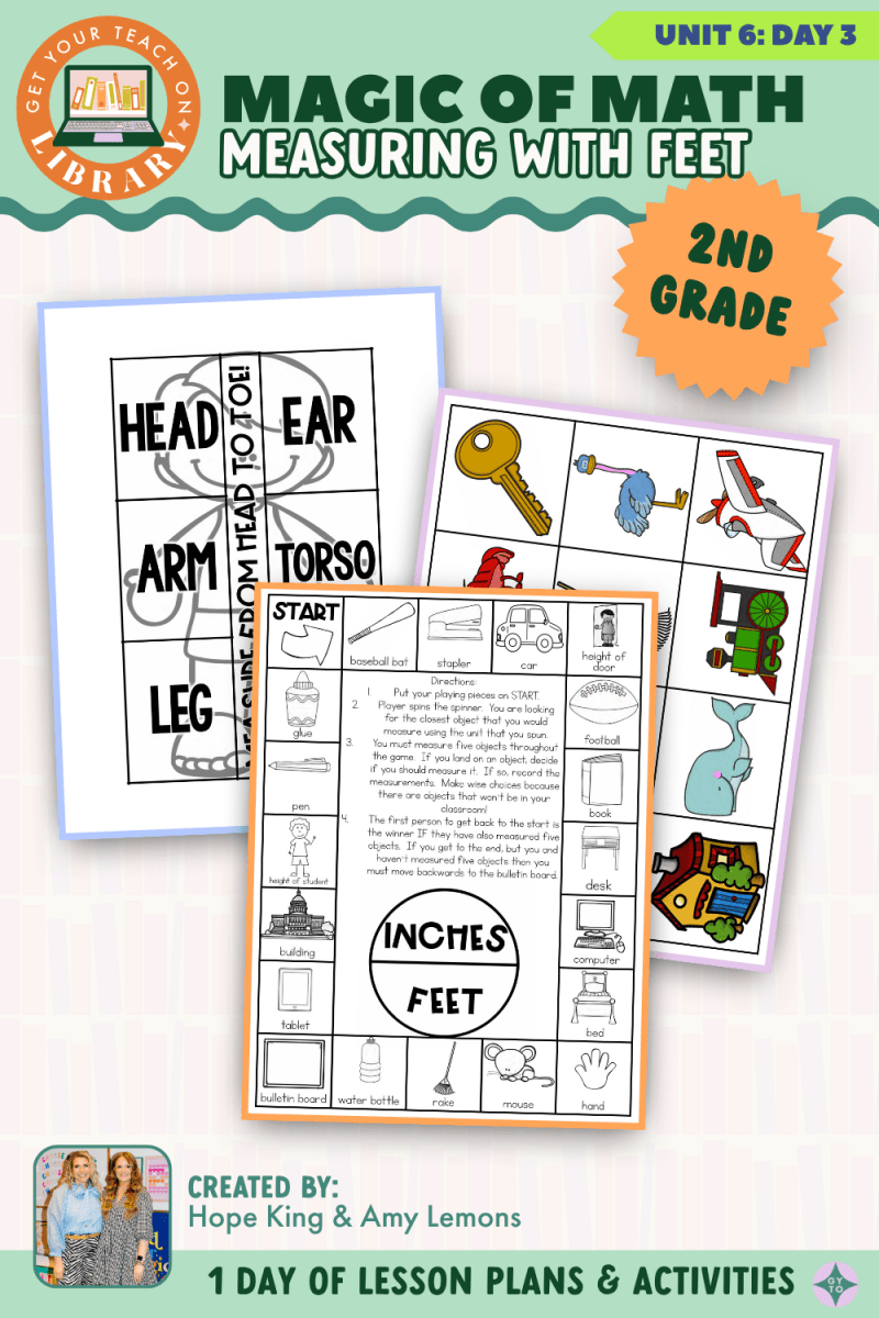 2nd Grade Magic of Math: Unit 6 Day 3 Measuring with Feet - Shop GYTO - Get Your Teach On
