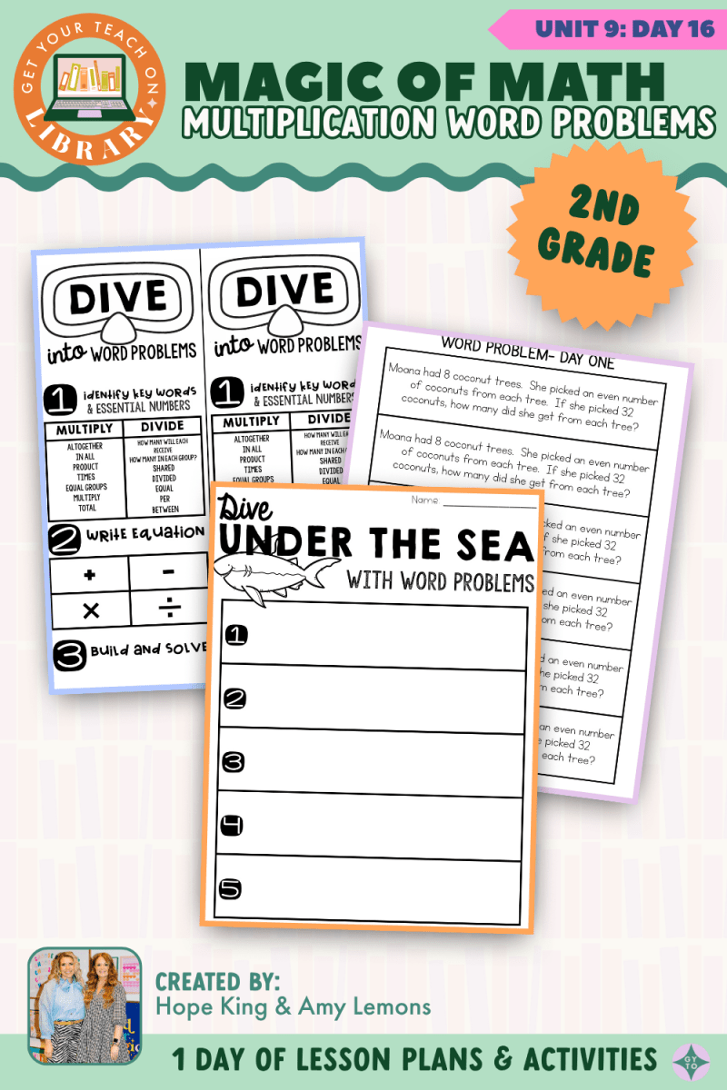 2nd Grade Magic of Math: Unit 9 Day 16 Multiplication Word Problems - Shop GYTO - Get Your Teach On