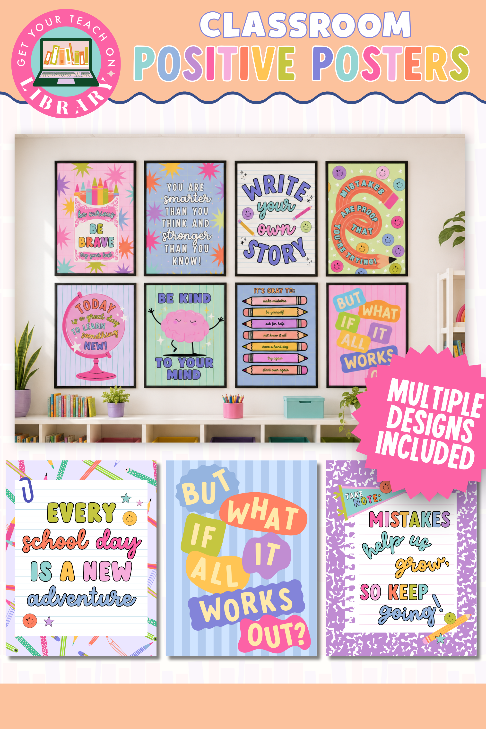 GYTO Classroom Decor: Positive Classroom Posters | Bright Classroom Decor
