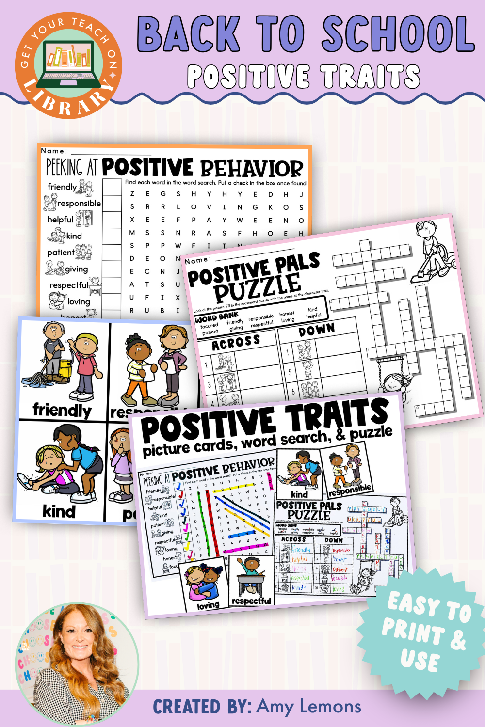 Back to School Activity: Positive Traits Printables
