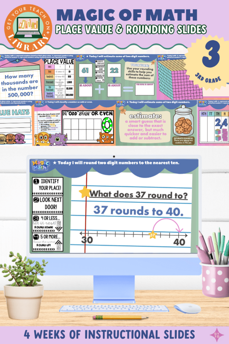 3rd Grade Magic of Math Instructional Slides: Place Value and Rounding Numbers - Shop GYTO - Get Your Teach On