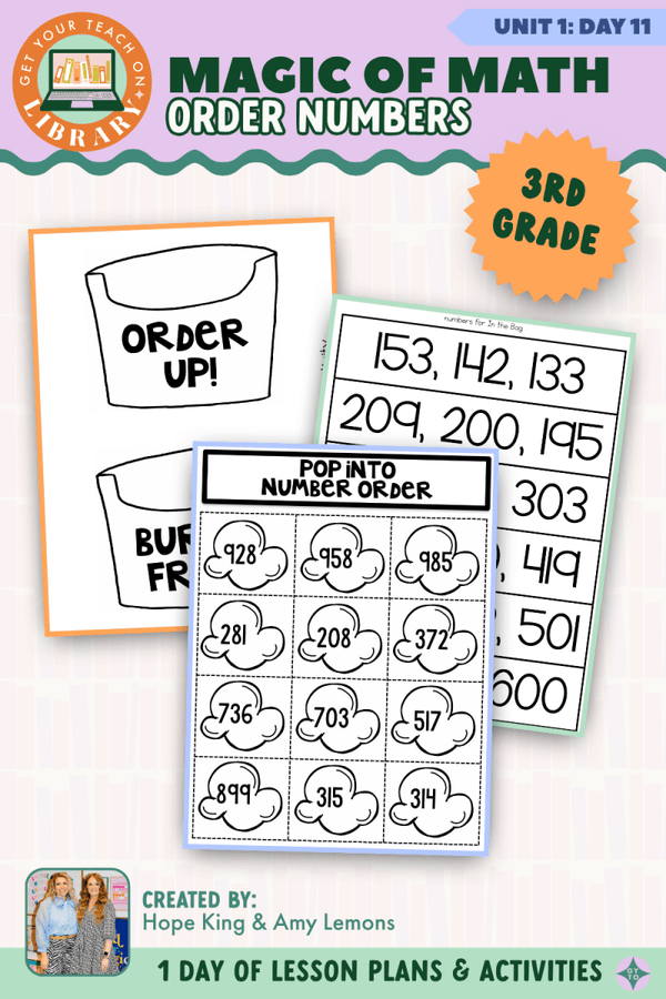 3rd Grade Magic of Math Unit 1 Day 11: Order Numbers – printable math lesson by Hope King, Amy Lemons and Get Your Teach On