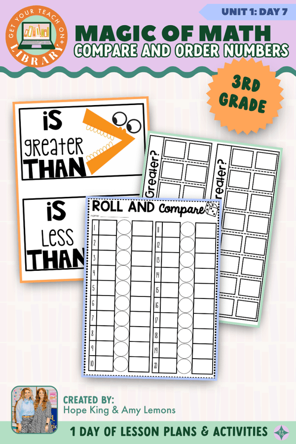 3rd Grade Magic of Math Unit 1 Day 7: Compare and Order Numbers by Hope King, Amy Lemons and Get Your Teach On