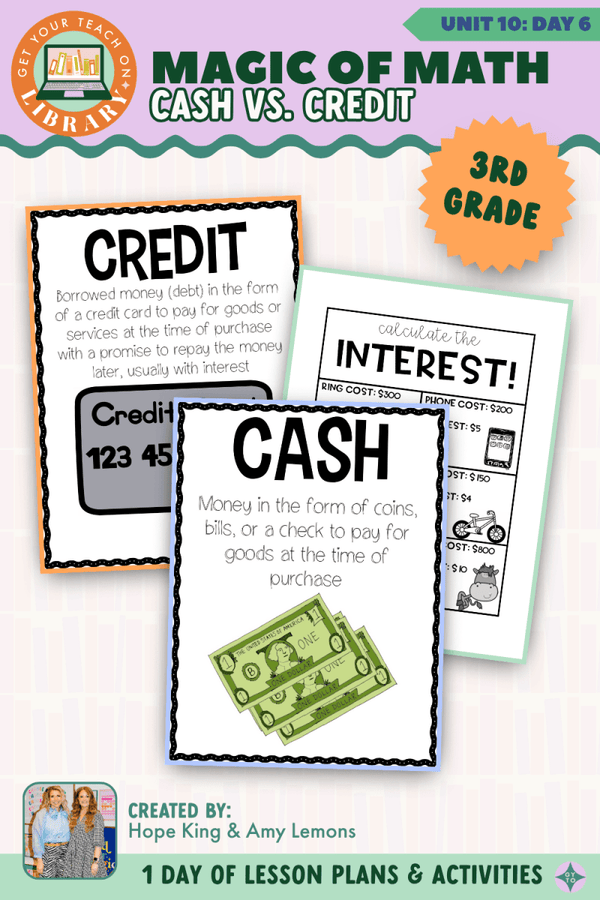 3rd Grade Magic of Math Unit 10 Day 6: Cash vs. Credit – printable math lesson by Hope King, Amy Lemons and Get Your Teach On
