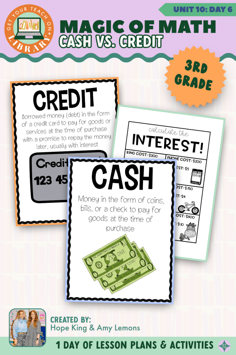 3rd Grade Magic of Math: Unit 10 Day 6 Cash vs. Credit - Shop GYTO - Get Your Teach On