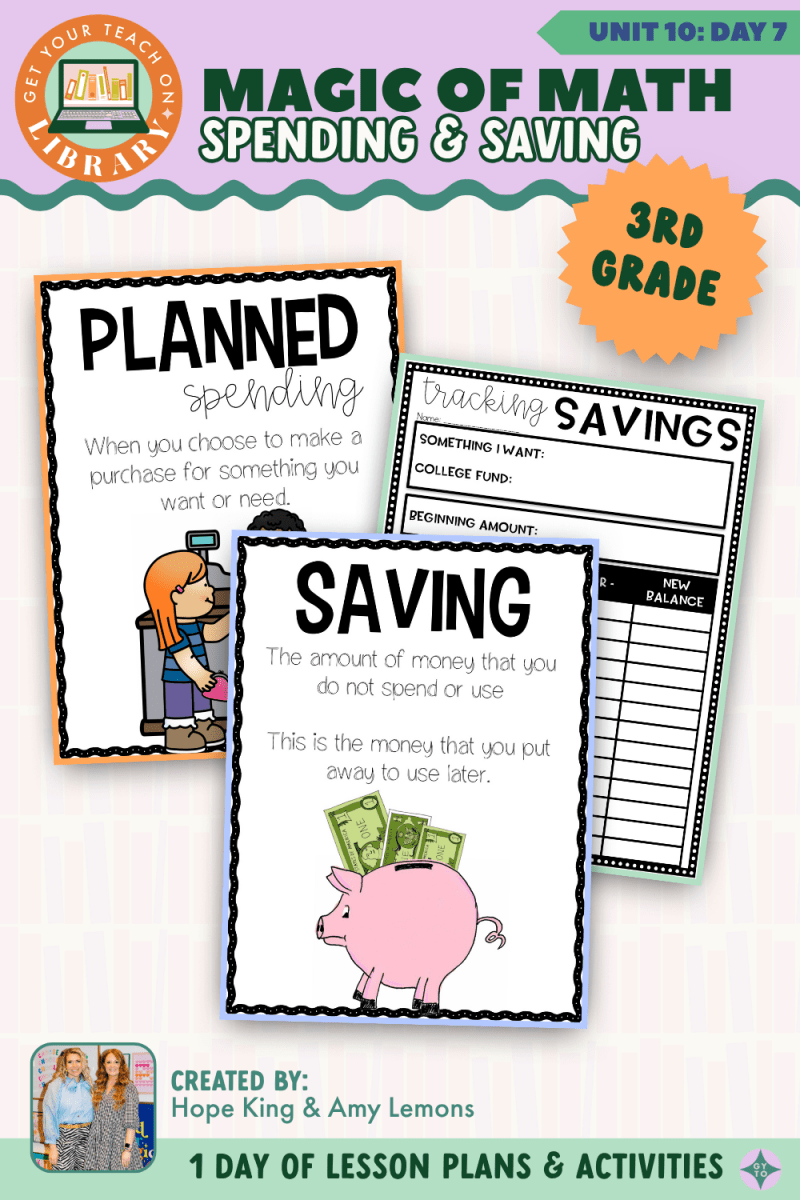 3rd Grade Magic of Math: Unit 10 Day 7 Spending vs. Saving - Shop GYTO - Get Your Teach On
