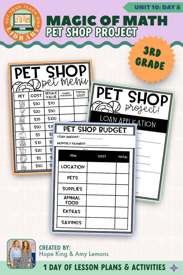 3rd Grade Magic of Math Unit 10 Day 8: Pet Shop Project by Hope King, Amy Lemons and Get Your Teach On