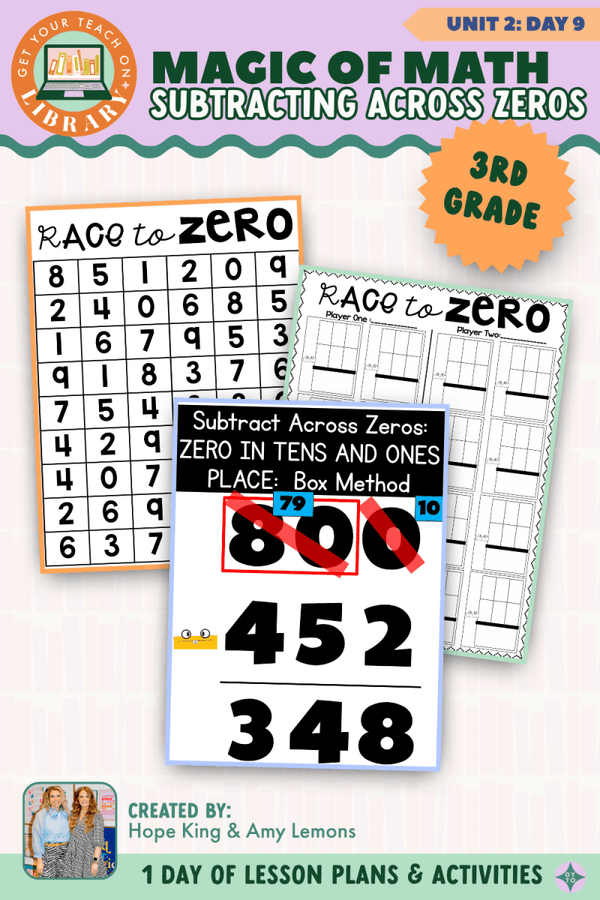 3rd Grade Magic of Math Unit 2 Day 9: Subtracting Across Zeros by Hope King, Amy Lemons and Get Your Teach On