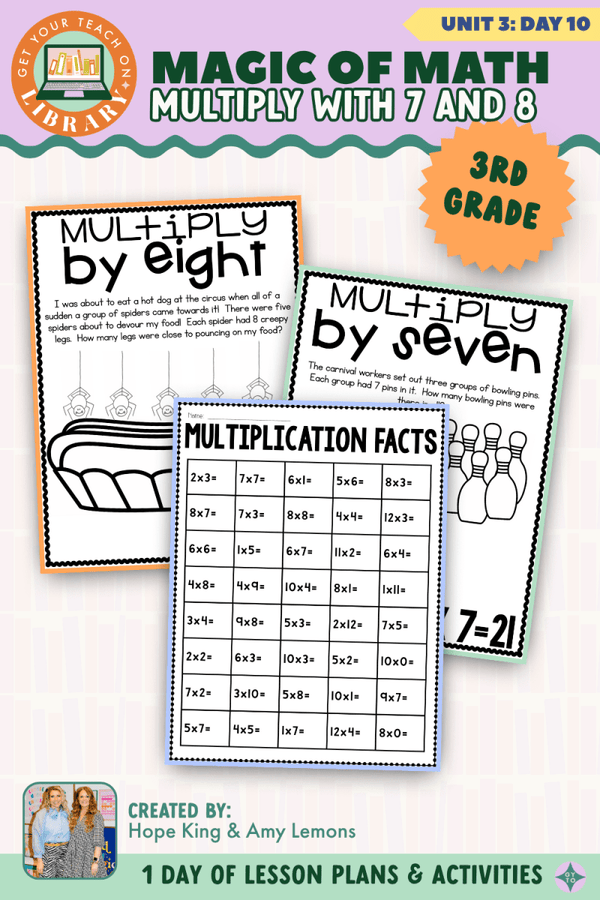 3rd Grade Magic of Math Unit 3 Day 10: Multiply with 7 and 8 by Hope King, Amy Lemons and Get Your Teach On