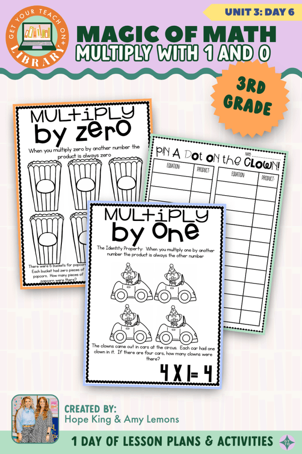 3rd Grade Magic of Math Unit 3 Day 6: Multiply with 1 and 0 by Hope King, Amy Lemons and Get Your Teach On