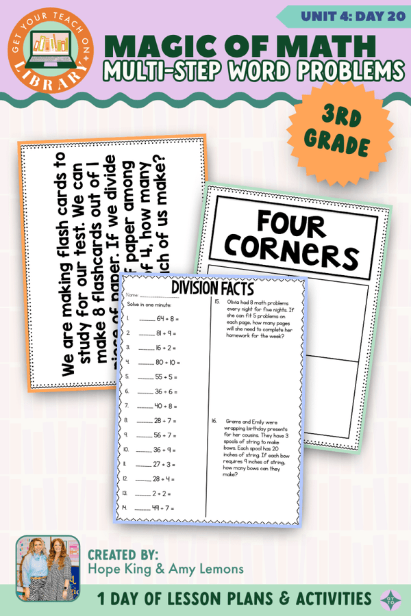 3rd Grade Magic of Math Unit 4 Day 20: Multi-Step Word Problems by Hope King, Amy Lemons and Get Your Teach On