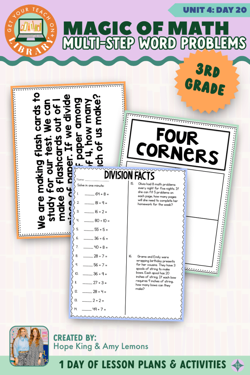3rd Grade Magic of Math: Unit 4 Day 20 Multi-Step Word Problems - Shop GYTO - Get Your Teach On