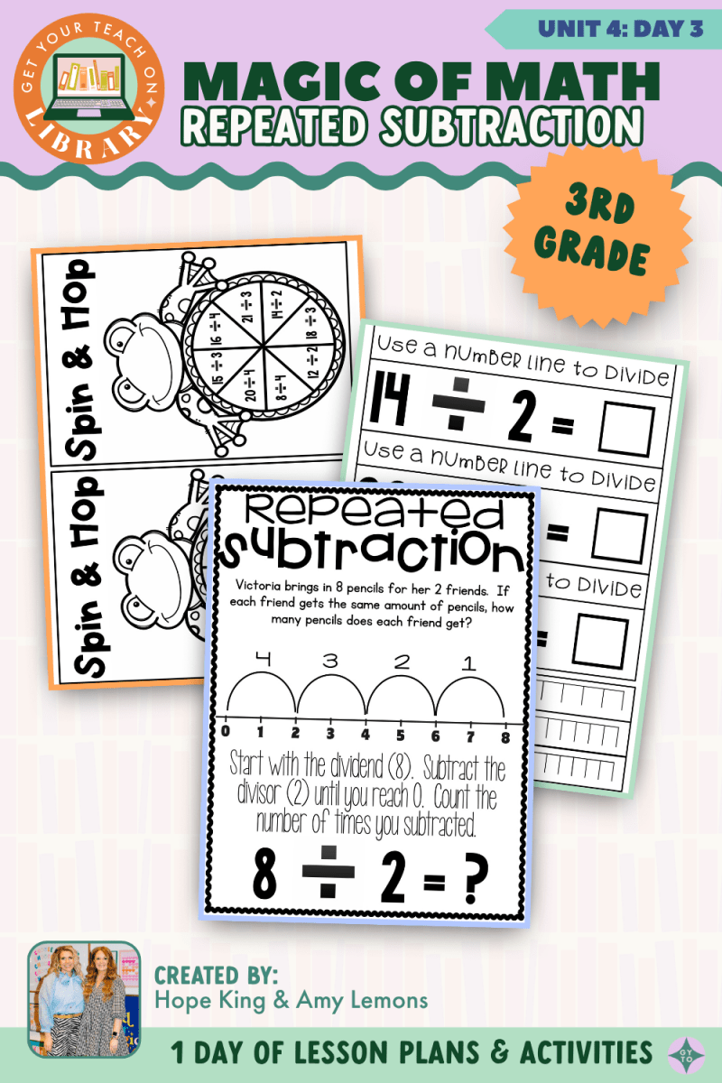 3rd Grade Magic of Math: Unit 4 Day 3 Repeated Subtraction - Shop GYTO - Get Your Teach On