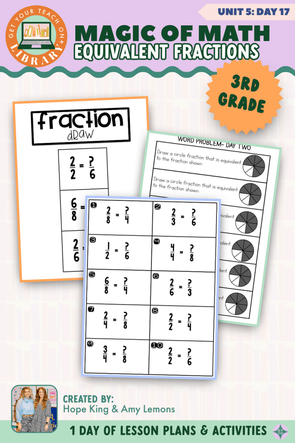 3rd Grade Magic of Math Unit 5 Day 17: Equivalent Fractions by Hope King, Amy Lemons and Get Your Teach On