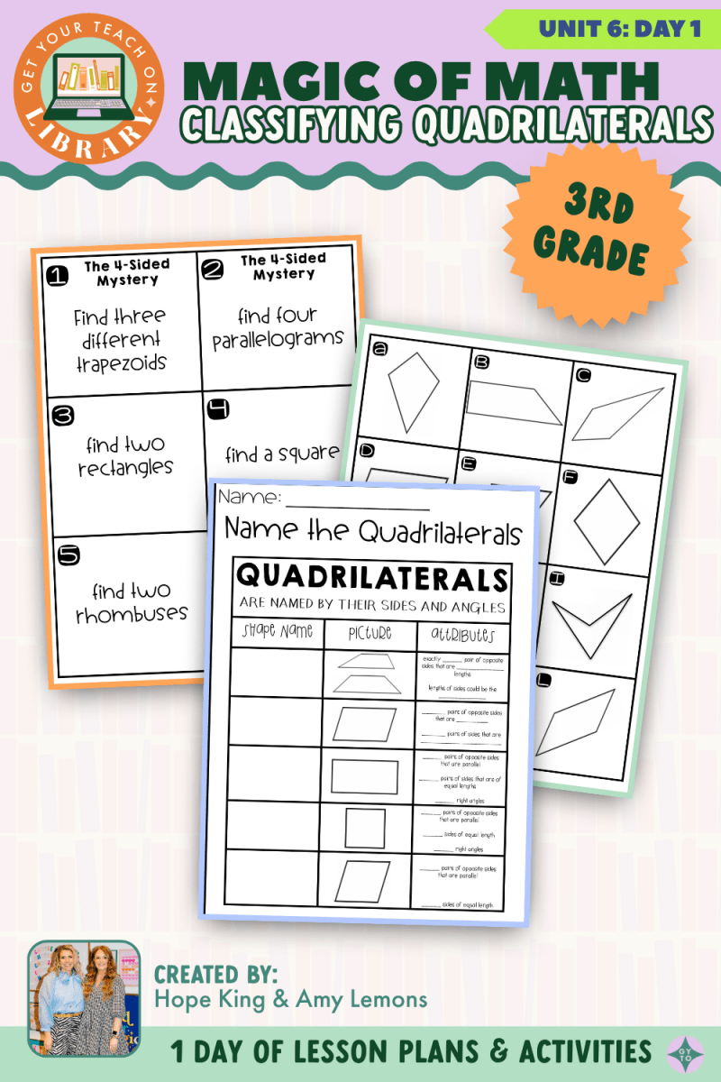 3rd Grade Magic of Math: Unit 6 Day 1 Classifying Quadrilaterals - Shop GYTO - Get Your Teach On