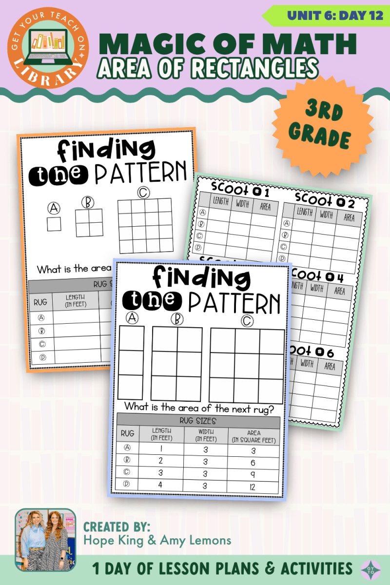3rd Grade Magic of Math: Unit 6 Day 12 Area of Rectangles - Shop GYTO - Get Your Teach On