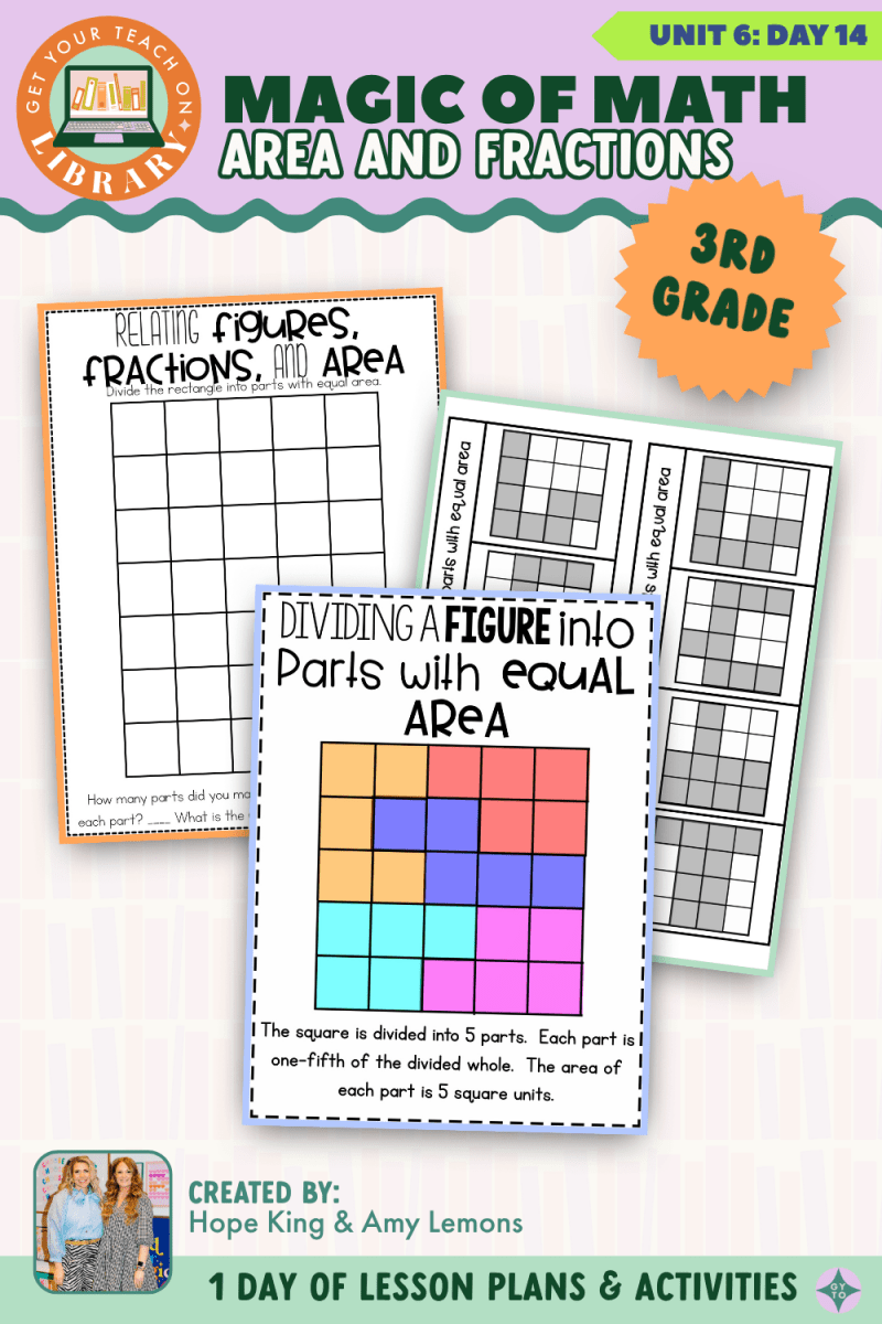 3rd Grade Magic of Math: Unit 6 Day 14 Area and Fractions - Shop GYTO - Get Your Teach On