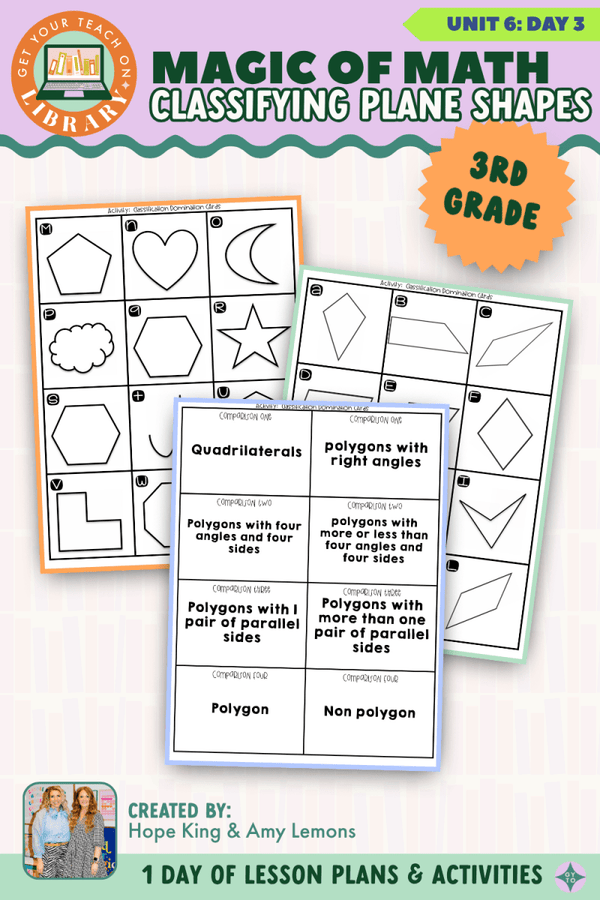 3rd Grade Magic of Math Unit 6 Day 3: Classifying Plane Shapes by Hope King, Amy Lemons and Get Your Teach On