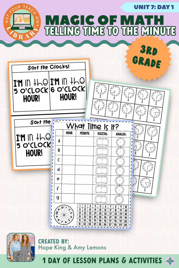 3rd Grade Magic of Math Unit 7 Day 1: Telling Time to the Minute by Hope King, Amy Lemons and Get Your Teach On
