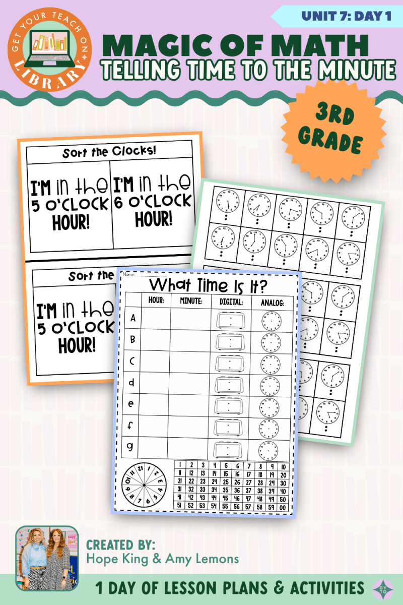 3rd Grade Magic of Math: Unit 7 Day 1 Telling Time to the Minute - Shop GYTO - Get Your Teach On