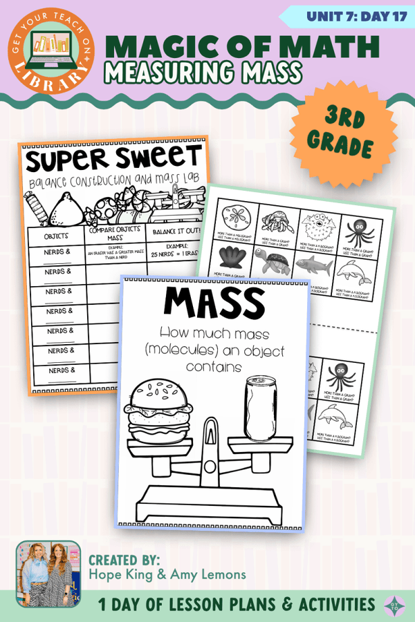 3rd Grade Magic of Math Unit 7 Day 17: Measuring Mass – printable math lesson by Hope King, Amy Lemons and Get Your Teach On