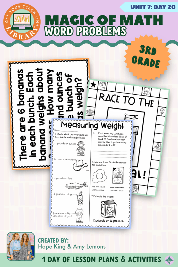 3rd Grade Magic of Math Unit 7 Day 20: Word Problems – printable math lesson by Hope King, Amy Lemons and Get Your Teach On