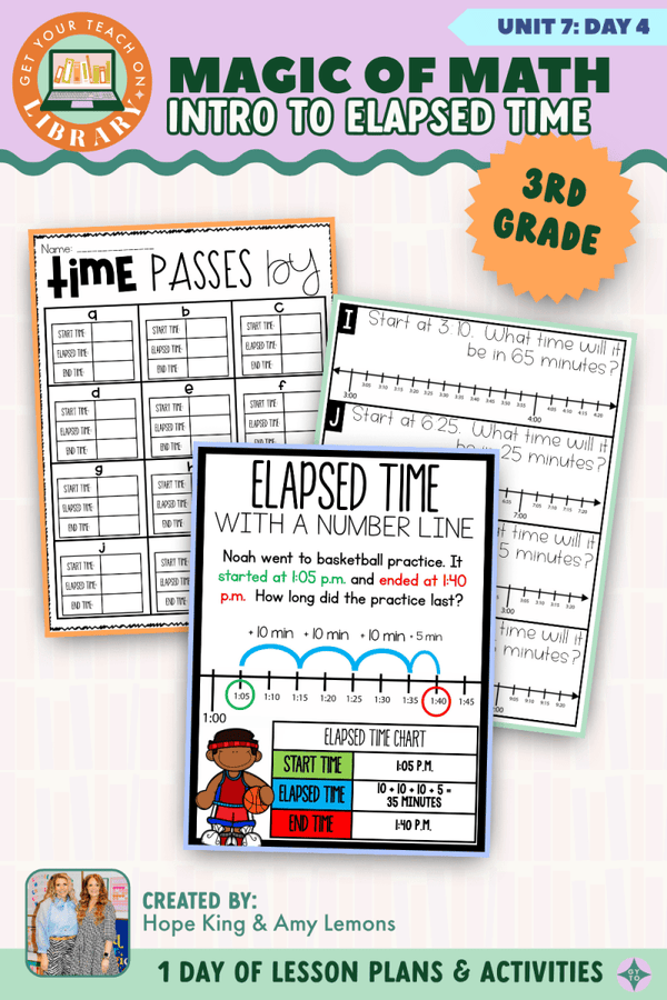 3rd Grade Magic of Math Unit 7 Day 4: Intro to Elapsed Time by Hope King, Amy Lemons and Get Your Teach On