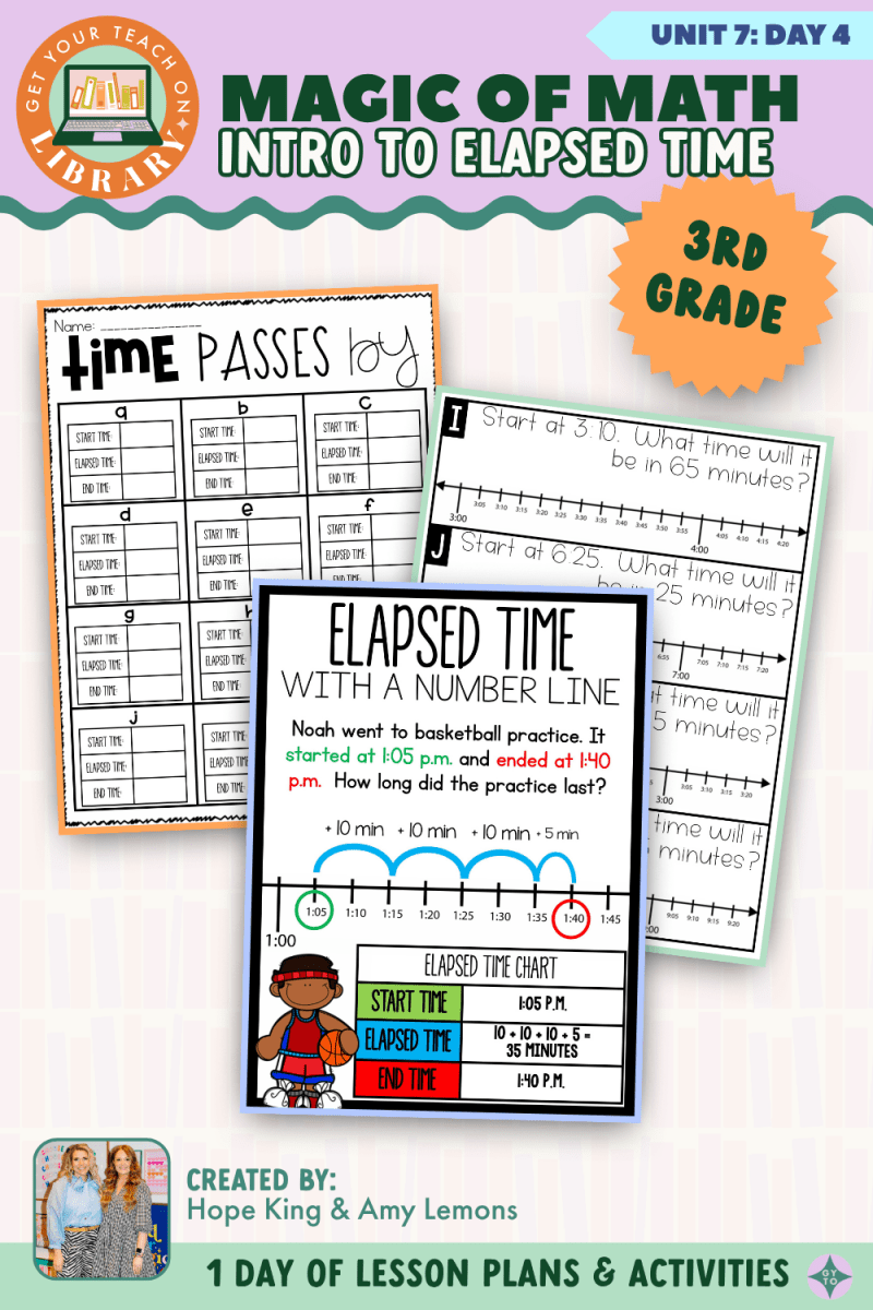 3rd Grade Magic of Math: Unit 7 Day 4 Intro to Elapsed Time - Shop GYTO - Get Your Teach On