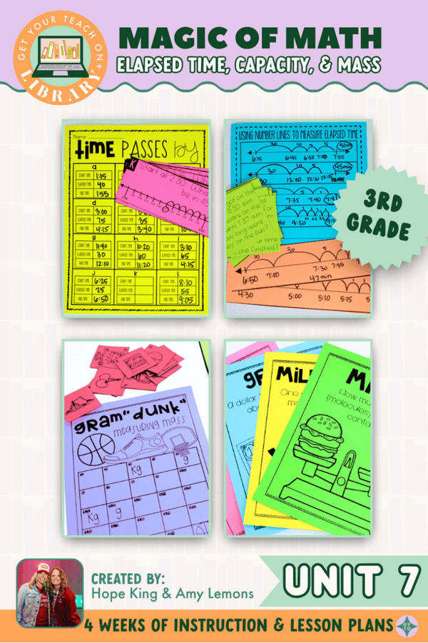 Elapsed Time & Measurement – printable math resource by Hope King, Amy Lemons and Get Your Teach On