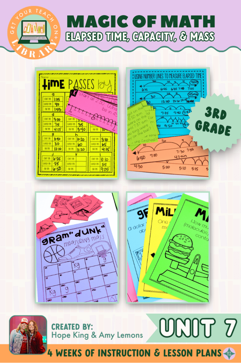 3rd Grade Magic of Math Unit 7 for Telling Time, Elapsed Time, Measure Capacity, Weight, & Mass - Shop GYTO - Get Your Teach On