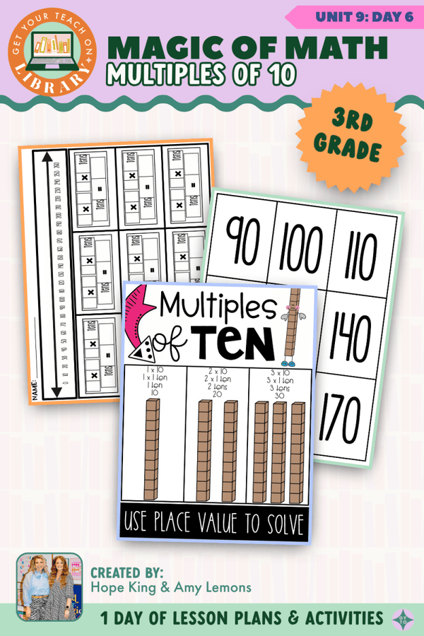 3rd Grade Magic of Math Unit 9 Day 6: Multiples of 10 – printable math lesson by Hope King, Amy Lemons and Get Your Teach On