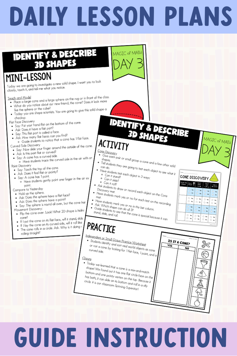 Kindergarten Magic of Math: 2D Shapes, 3D Shapes, Position Words, Composing Shapes