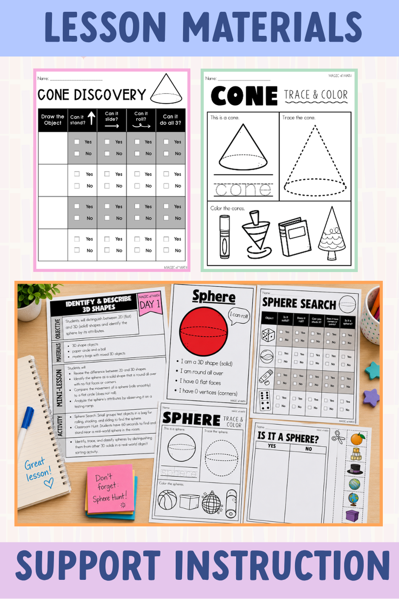 Kindergarten Magic of Math: 2D Shapes, 3D Shapes, Position Words, Composing Shapes