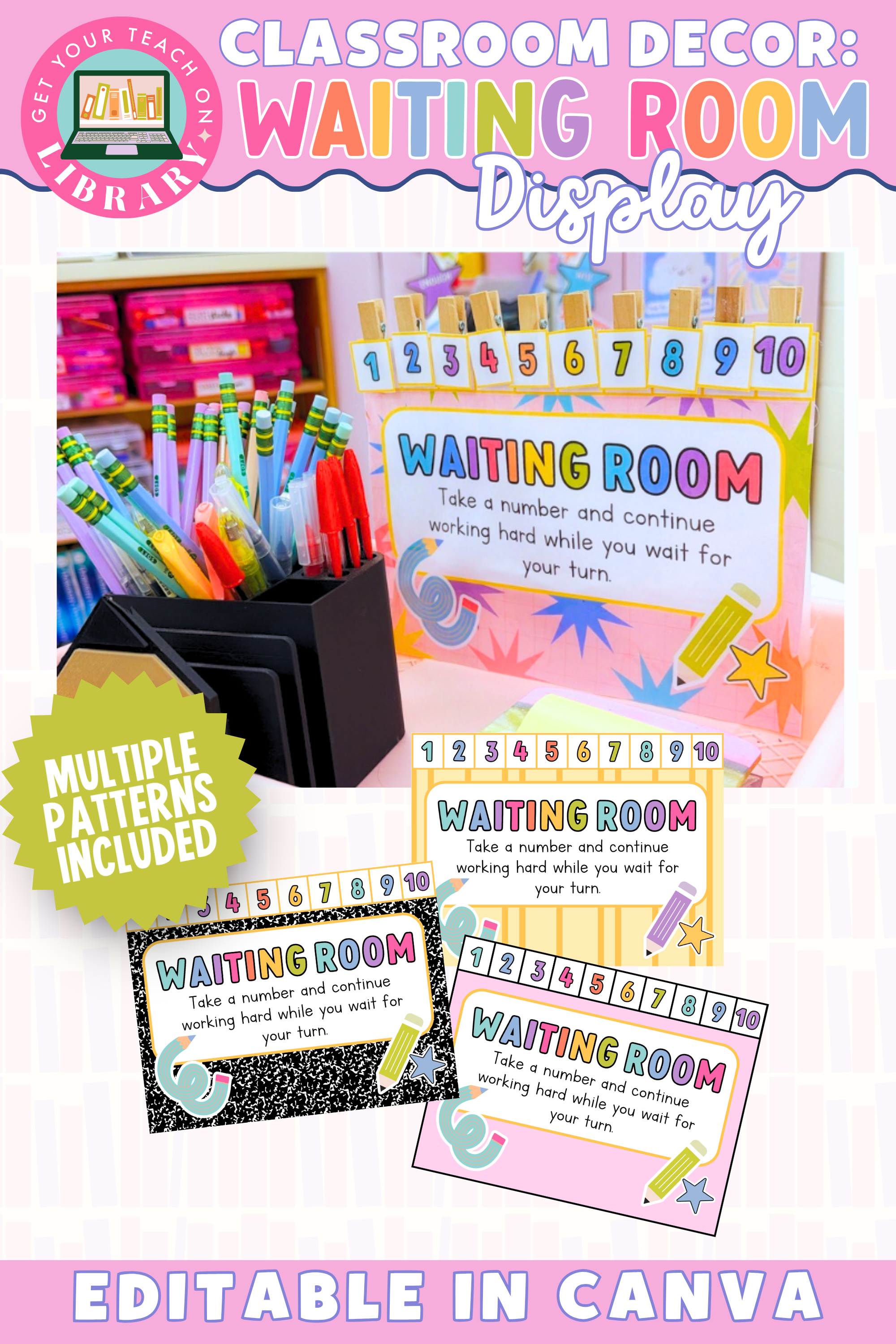 GYTO Classroom Decor: Waiting Room System | Classroom Management Tool | Bright Classroom Decor