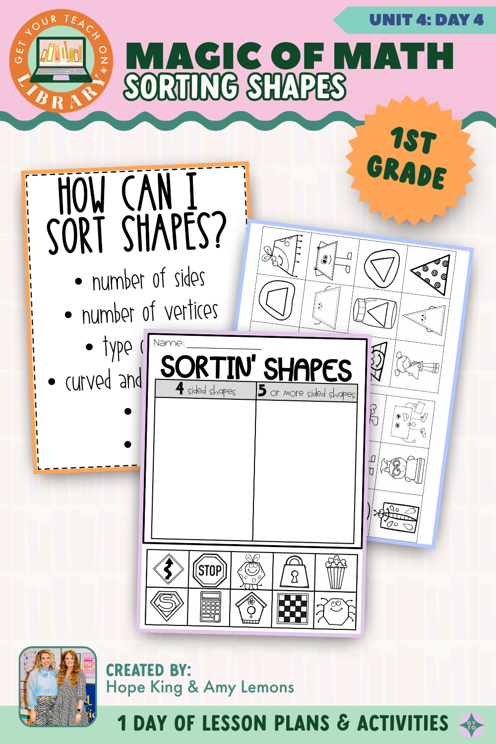 1st Grade Magic of Math: Unit 4 Day 4 Sorting Shapes