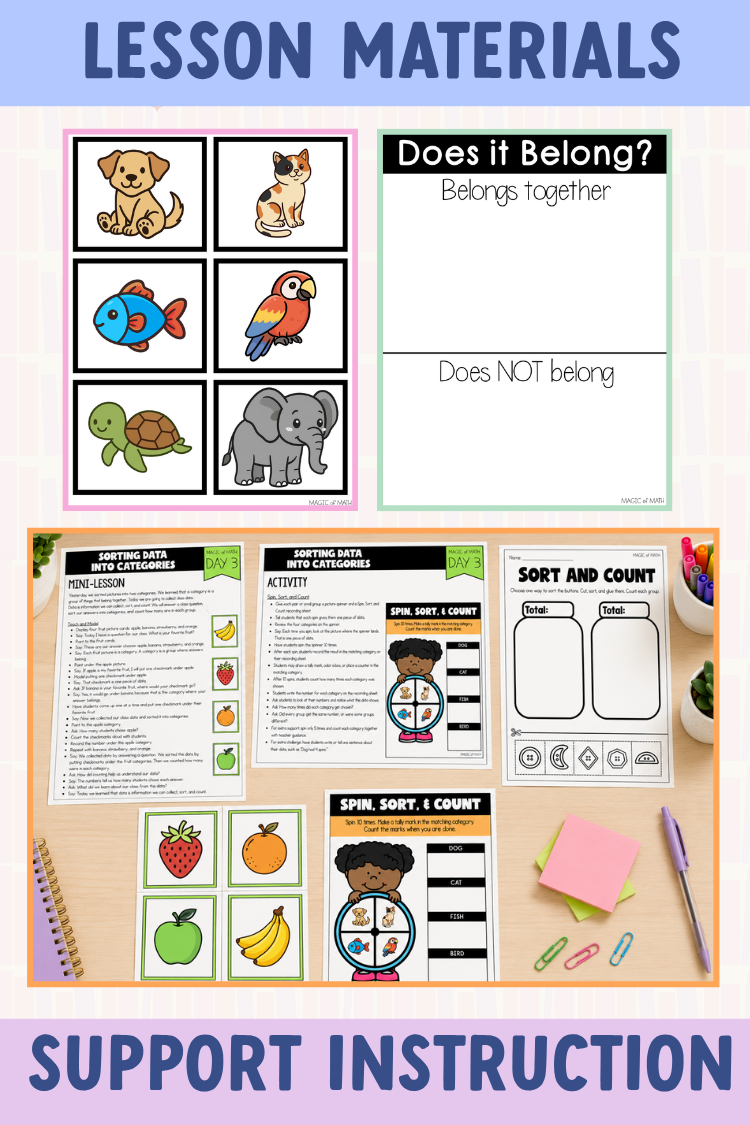 Kindergarten Magic of Math Unit 12 | Sort, Collect Data, and Graph