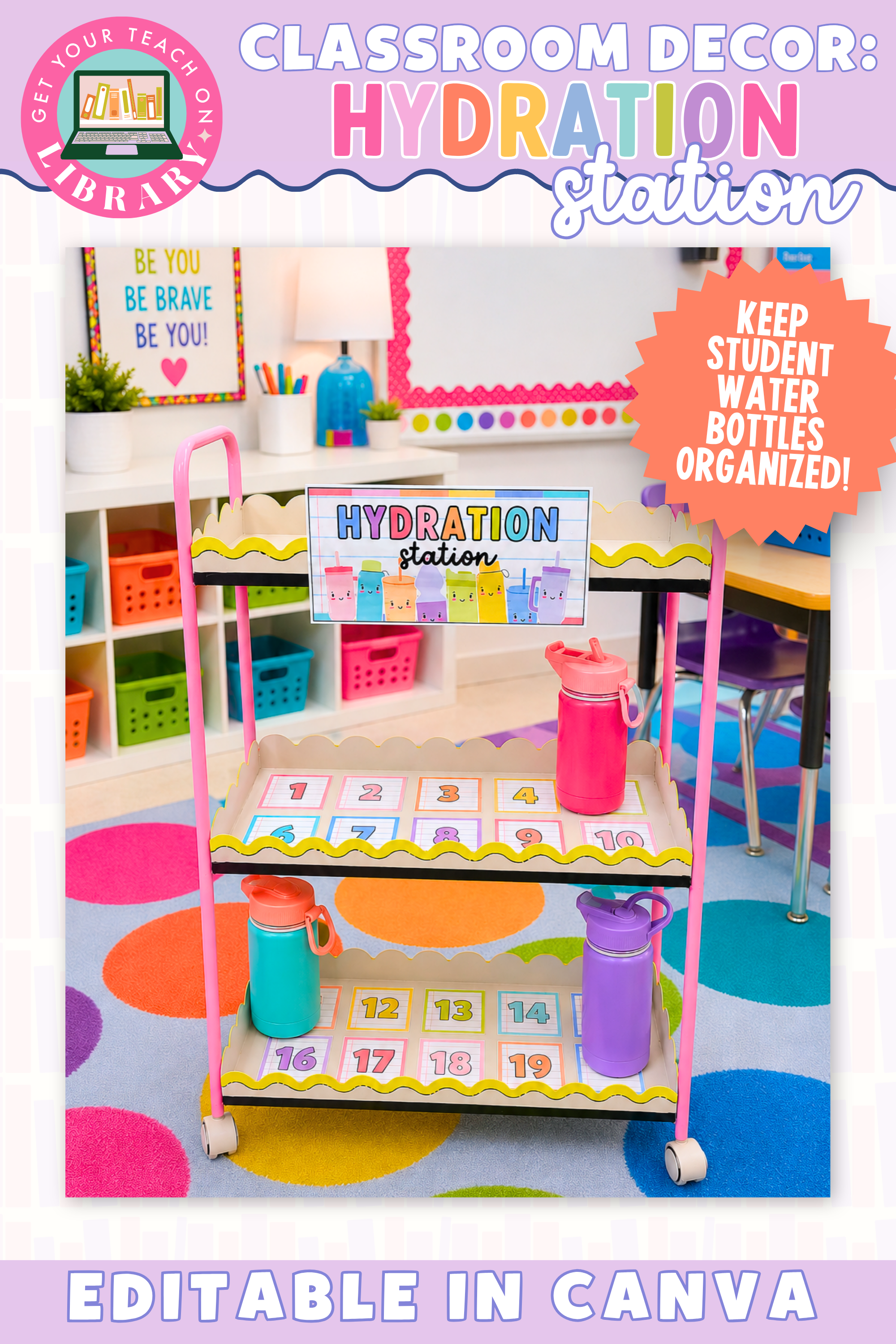GYTO Classroom Decor: Hydration Station | Classroom Management Tool | Bright Classroom Decor