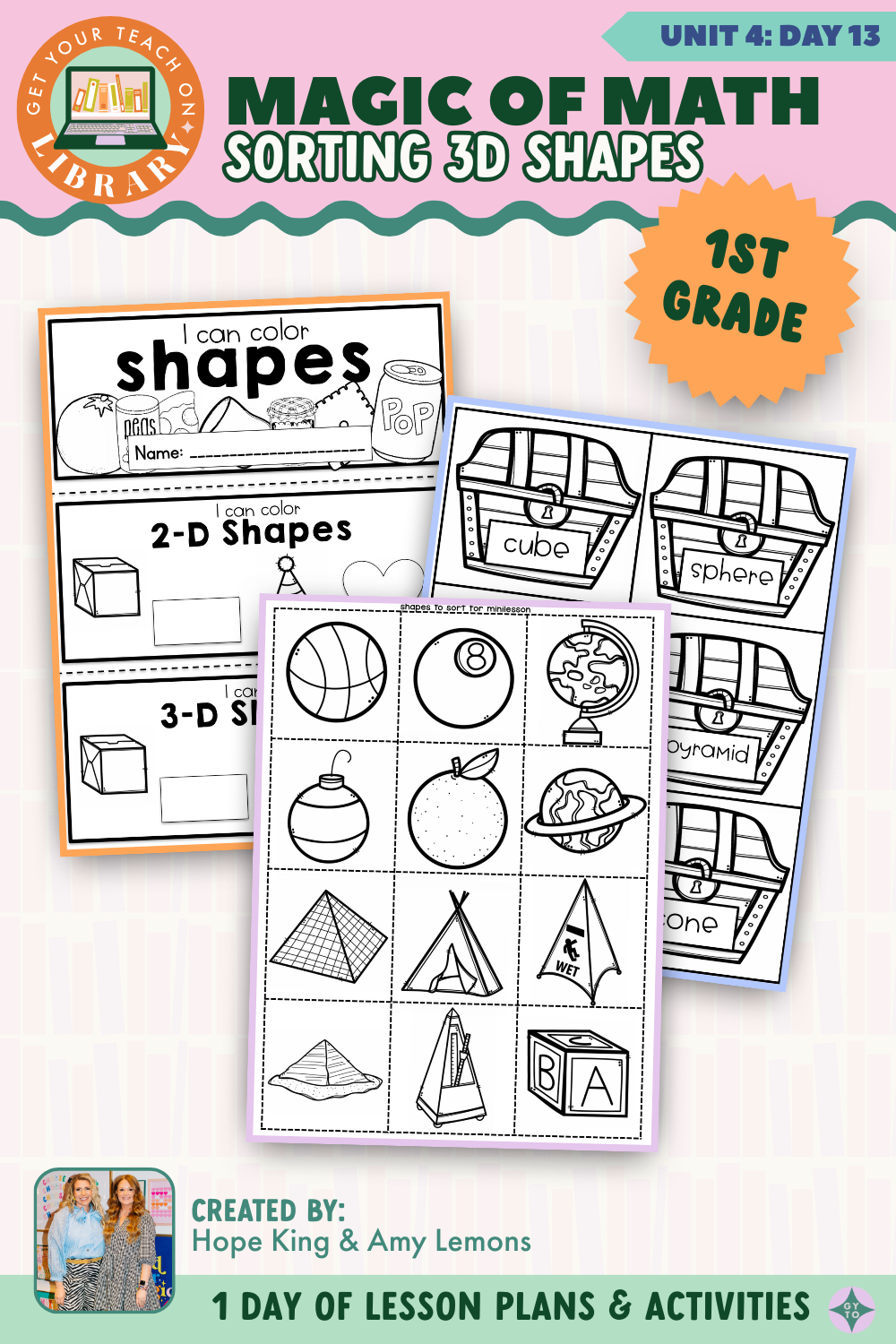 1st Grade Magic of Math: Unit 4 Day 13 Sorting 3D Shapes