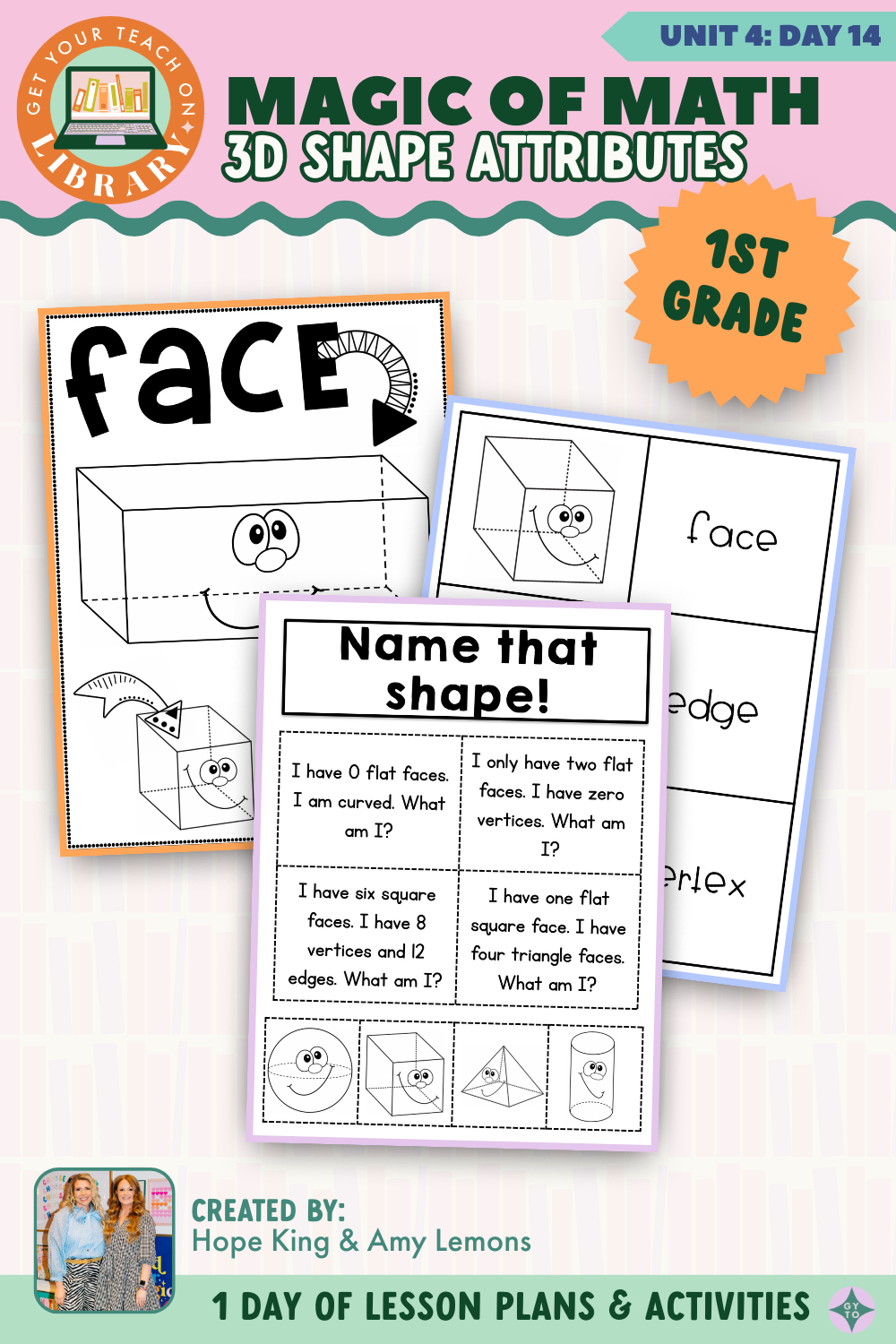 1st Grade Magic of Math: Unit 4 Day 14 3D Shape Attributes