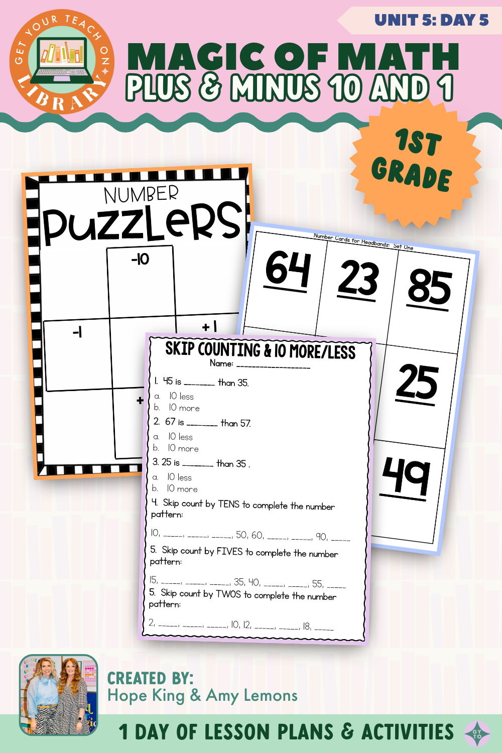 1st Grade Magic of Math: Unit 5 Day 5 Plus and Minus 10 and 1