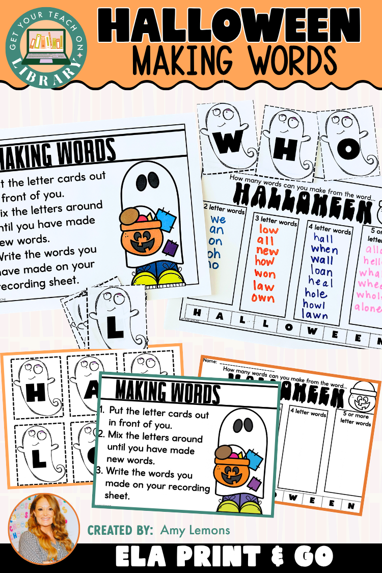 Halloween Making Words Activity | Word Work & Literacy Center