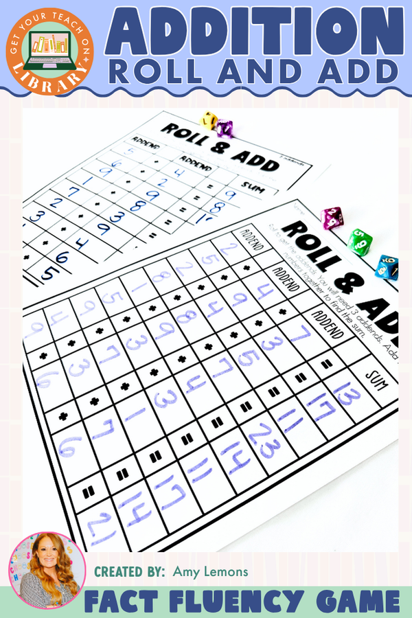 Roll and Add Addition Game | Fact Fluency Practice with 2 and 3 Addends