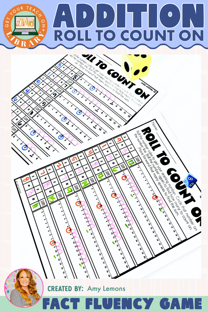 Roll to Count On Addition Game | Number Line Fact Fluency Practice