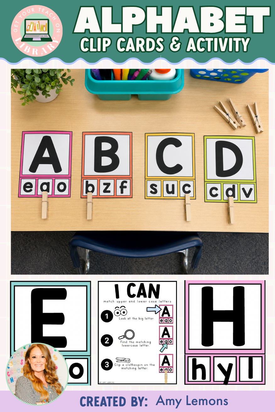 Alphabet Clip Cards: Match Upper and Lower Case Letters