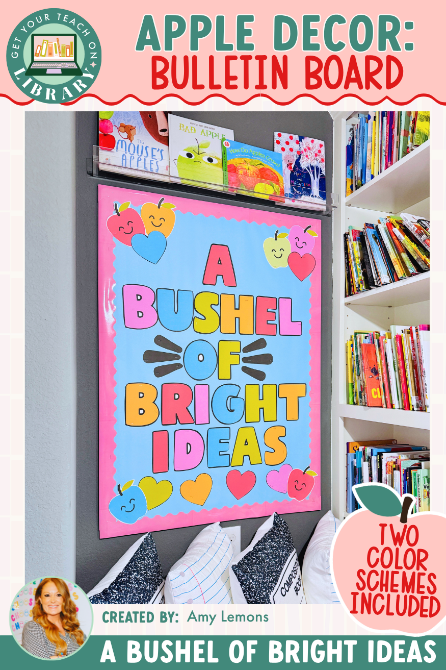 GYTO Classroom Decor: Bulletin Board Kit | A Bushel of Bright Ideas (Apple Theme) | Bright Classroom Decor