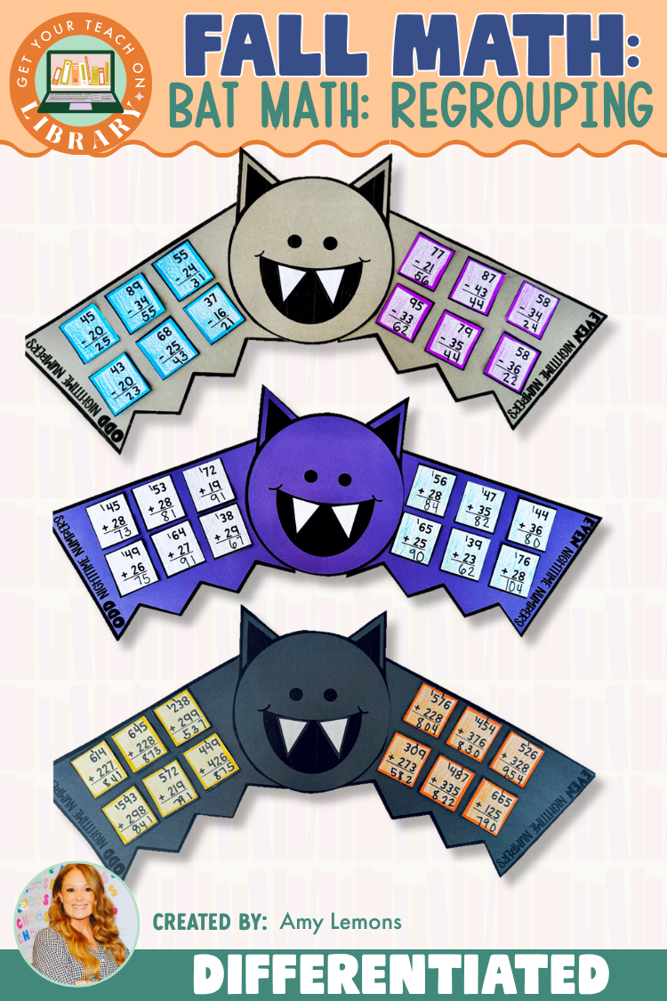 Bat Math | Addition & Subtraction with and without Regrouping Craft