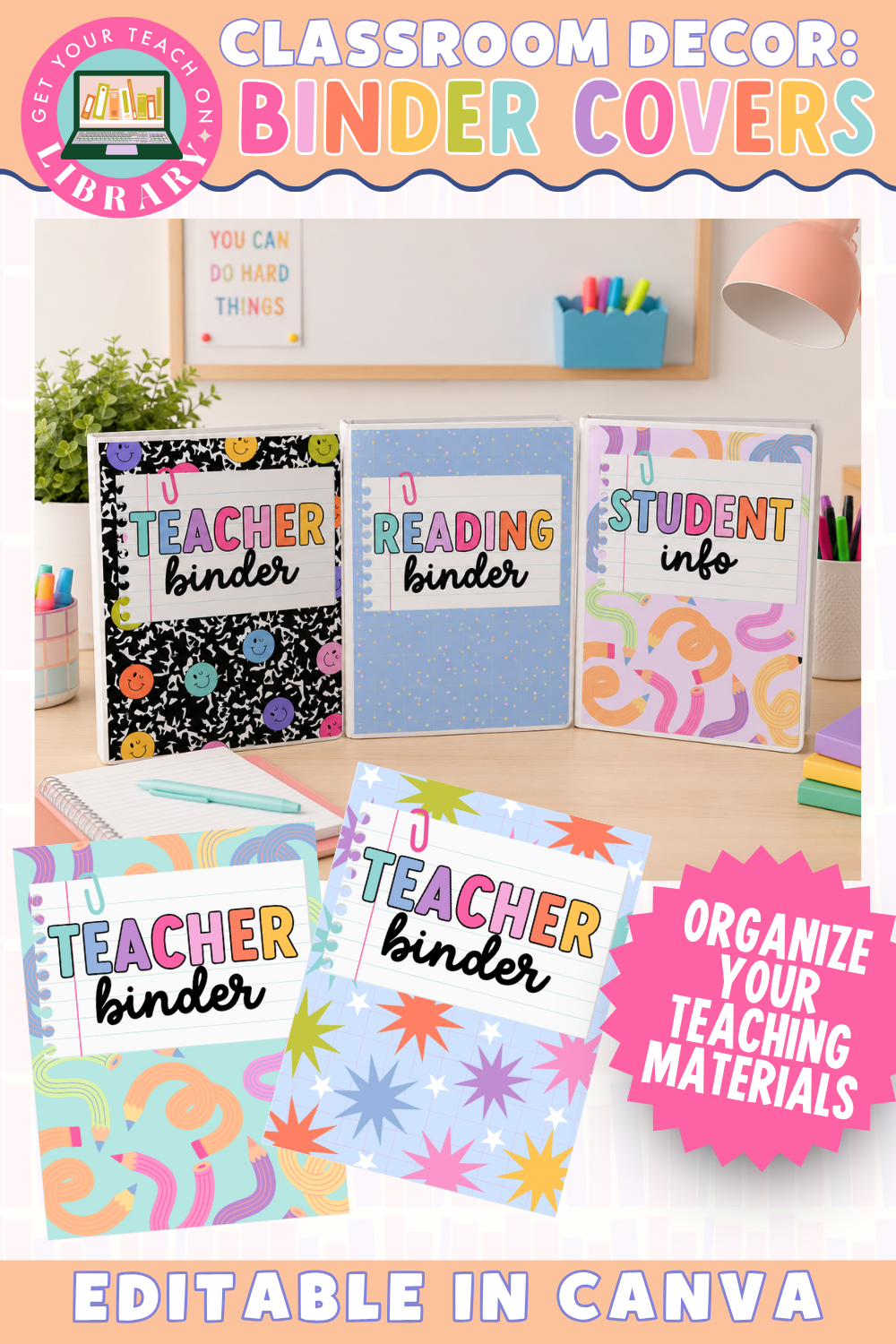 GYTO Classroom Decor: Binder Cover and Spine Templates | Bright Classroom Decor