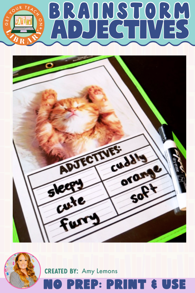 Brainstorming Adjectives | Photo Card Partner Activity for Describing Words