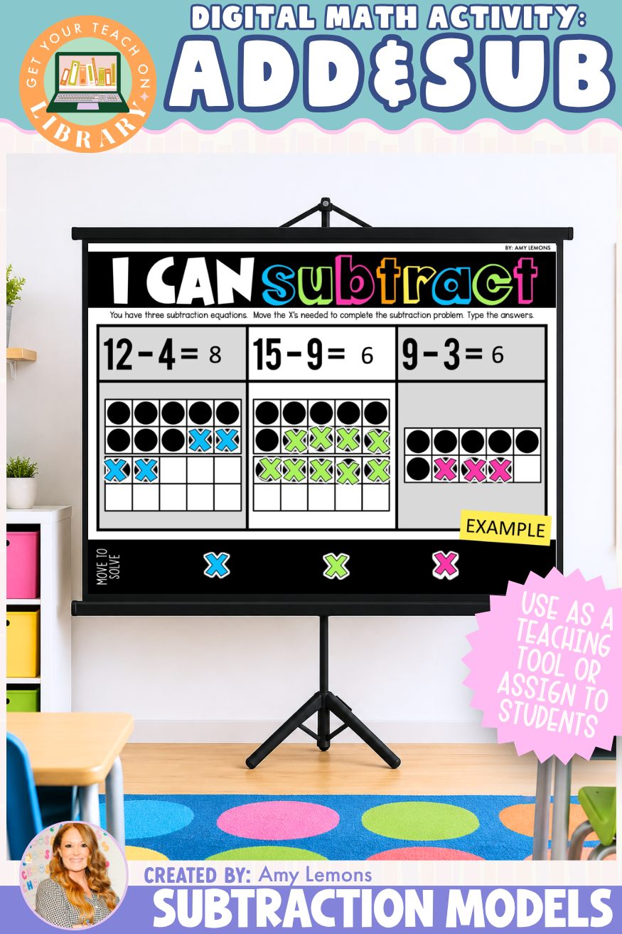 Subtraction Models | Digital Addition and Subtraction Math Activity