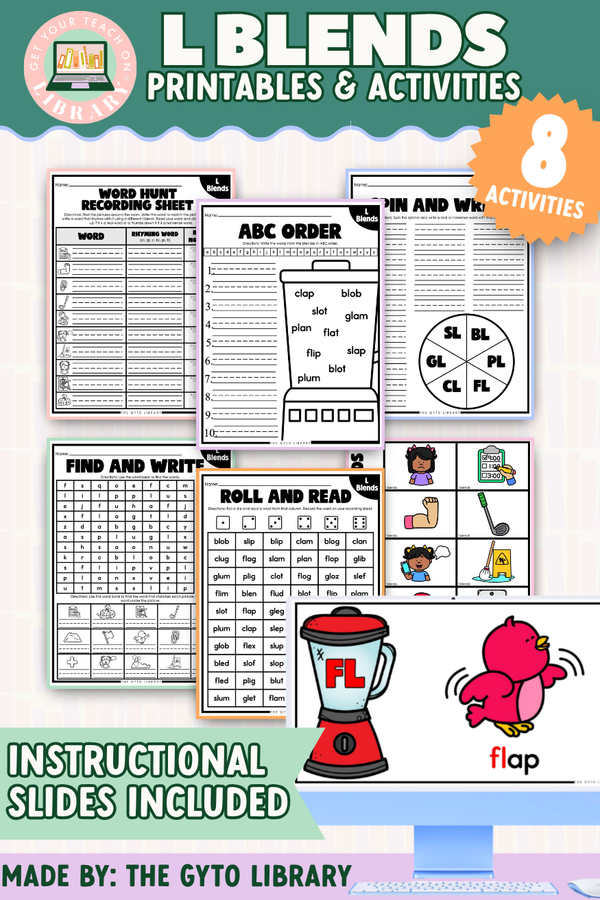 L Blends Word Work: Phonics & Decoding Practice – printable phonics classroom resource for grades K–2 by Get Your Teach On